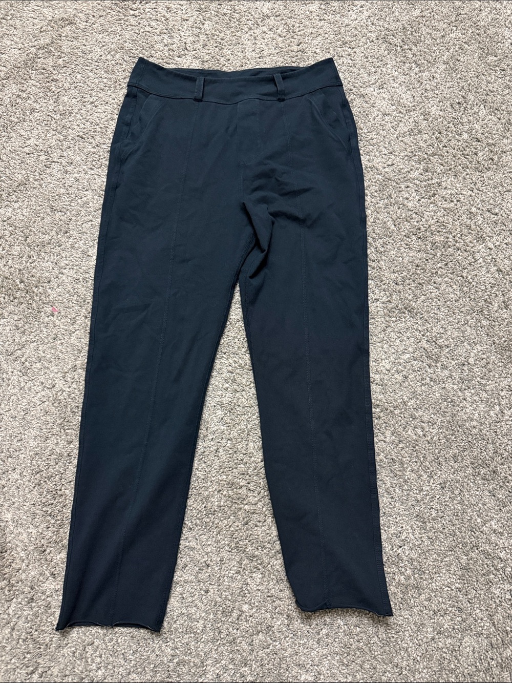 Frank & Eileen Navy Raw Hem Crop